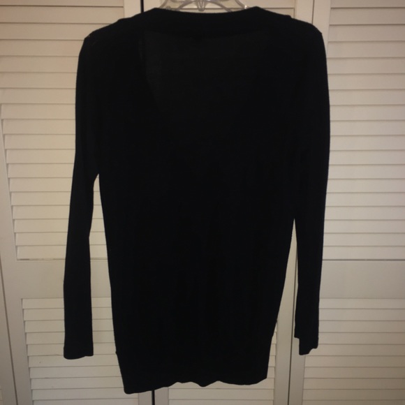 Splendid Black Deep V-neck Long Sleeve Top - Picture 2 of 3